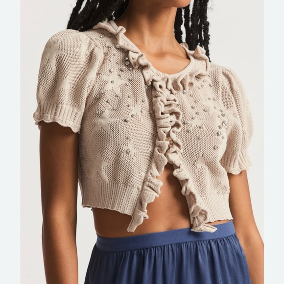 love shack fancy Sweaters - Love shack fancy rizina crop cardigan anchor